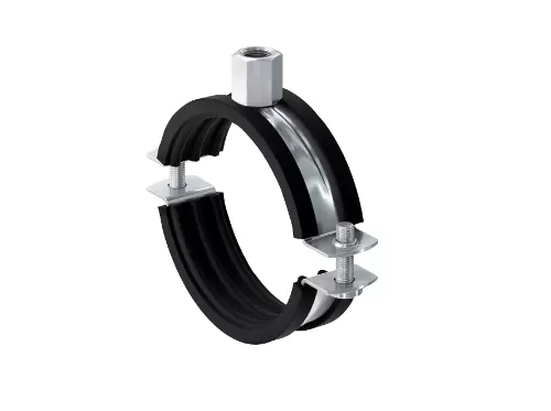 Rubber lined two screw clip pipe clamp