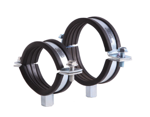 Rubber lined two screw clip pipe clamp