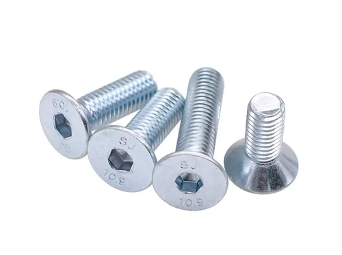 Galvanized White Blue Zinc Plated Flat Socket Head Cap Screw