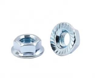 Galvanized Blue White Zinc Plated  Hex Flange Nuts