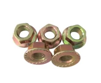 Yellow Zinc Plated Hex Flange Nuts