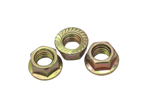 Yellow Zinc Plated Hex Flange Nuts