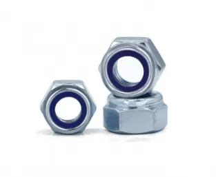 Galvanized Blue White Zinc Plated Nylon Lock Nuts