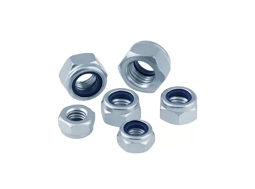 Galvanized Blue White Zinc Plated Nylon Lock Nuts