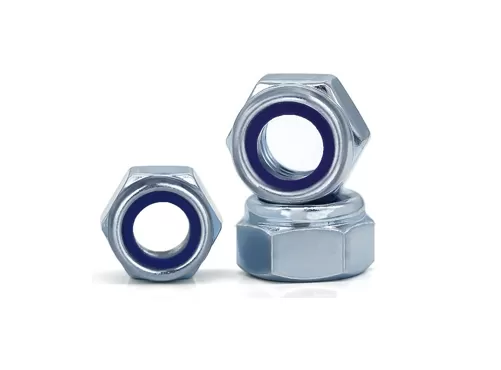 Galvanized Blue White Zinc Plated Nylon Lock Nuts