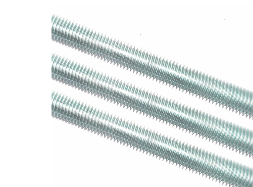 White Blue Zinc Plated Threaded Rods