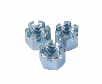 Blue White Zinc Plated Castle Nuts