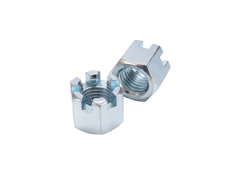 Blue White Zinc Plated Castle Nuts